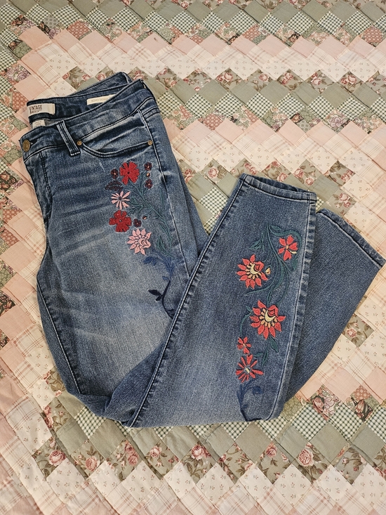 Vintage America Denim - Vintage America Boho Skinny Ankle w/ Floral Trellis Embroidery
